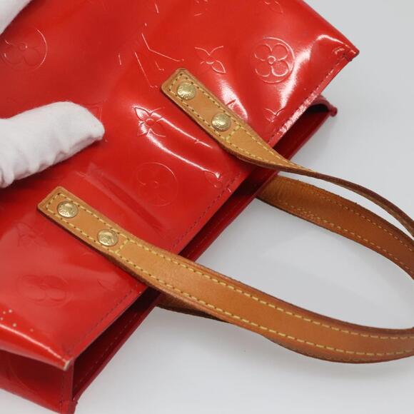 LOUIS VUITTON Monogram Vernis Reade PM Hand Bag Red Rouge M91088 - Picture 6 of 12